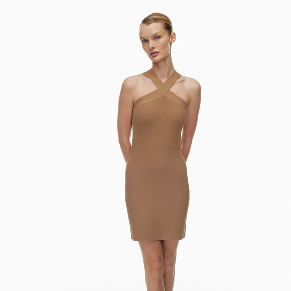 Aritzia Babaton Sculpt Knit Criss Cross Dress- Size Small - Picture 9 of 11